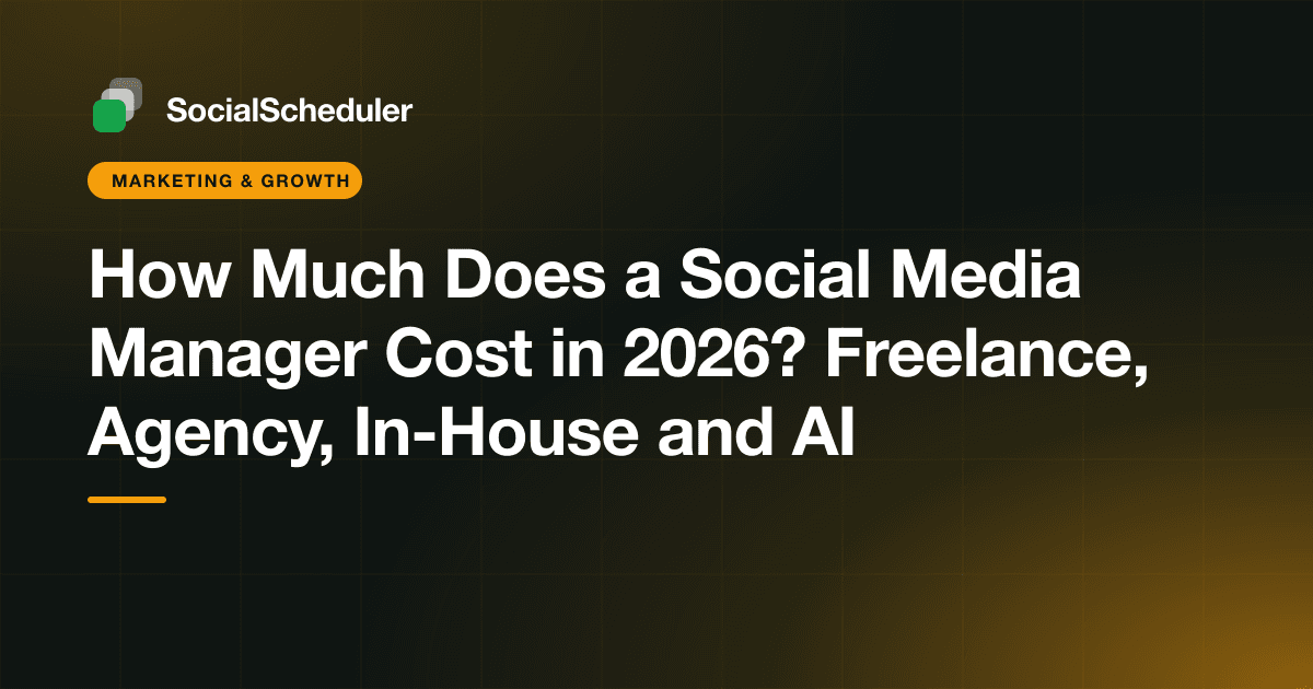 Price comparison of freelance, agency, in-house and AI social media managers in 2026