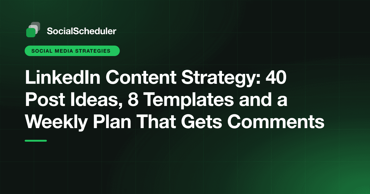 A LinkedIn post draft next to a weekly content plan with three posts marked for Tuesday, Wednesday and Thursday