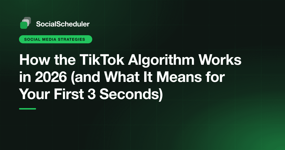 Phone showing a TikTok For You feed next to a notebook listing watch time, shares and hook ideas